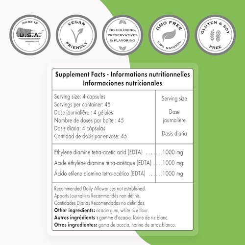 Supersmart - EDTA 1000mg per Day - Calcium Disodium EDTA Supplement | Non-GMO SupersmartBuy Supplements Australia