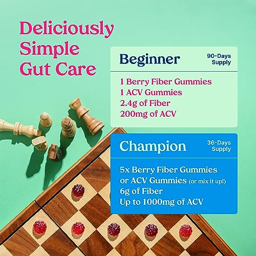 Poop Like a Champion Super Fiber Gummies 6g Fiber - Apple Cider Vinegar & Berries 2 Flavors Poop Like a ChampionBuy Supplements Australia