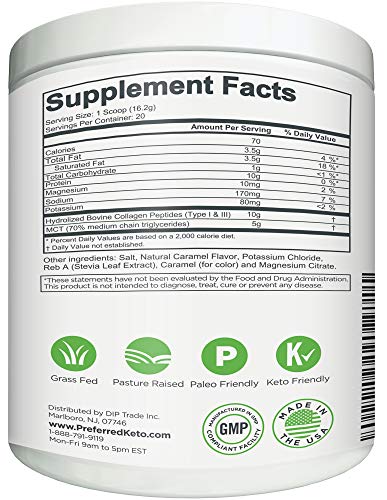 Keto Collagen Protein Powder with MCT Oil – Keto and Paleo Friendly Pure Grass Fed Preferred ElementsBuy Supplements Australia