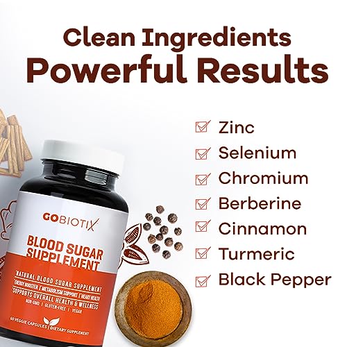 GOBIOTIX Blood Sugar Support - Cinnamon, Berberine and Selenium Capsules - Blood Sugar GOBIOTIXBuy Supplements Australia