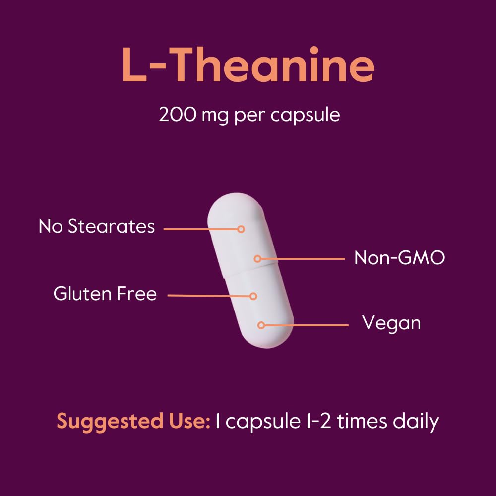 BESTVITE L-Theanine 200mg (120 Vegetarian Capsules) - No Stearates - Vegan - Non GMO - Gluten Free BESTVITEBuy Supplements Australia