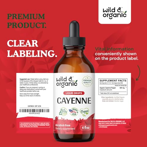Cayenne Pepper Supplements - Organic Cayenne Pepper Tincture - Cayenne Pepper Liquid Wild & OrganicBuy Supplements Australia