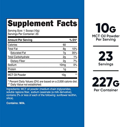 Nutricost Premium MCT Oil Powder .5LBS - Best For Keto, Ketosis, and Ketogenic Diets NutricostBuy Supplements Australia