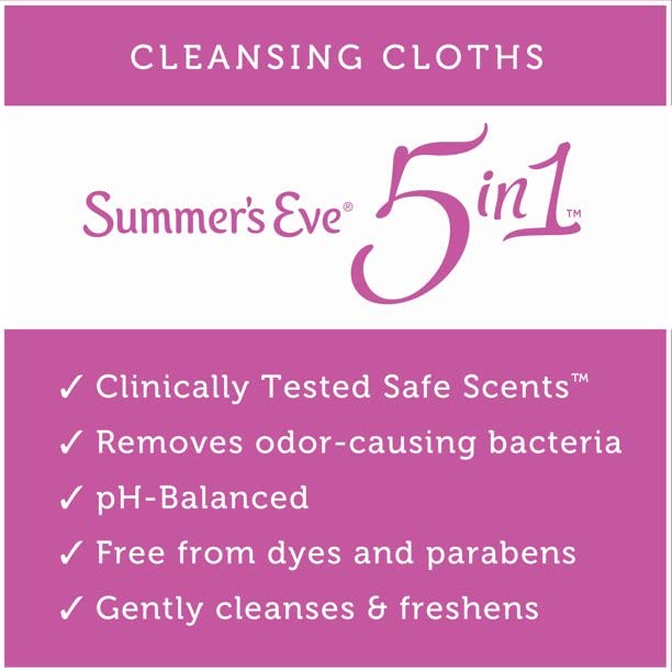 Summer's Eve Feminine Cleansing Cloths | Sensitive Skin | 16 Each | Pack of 2 Pink RhymeBuy Supplements Australia