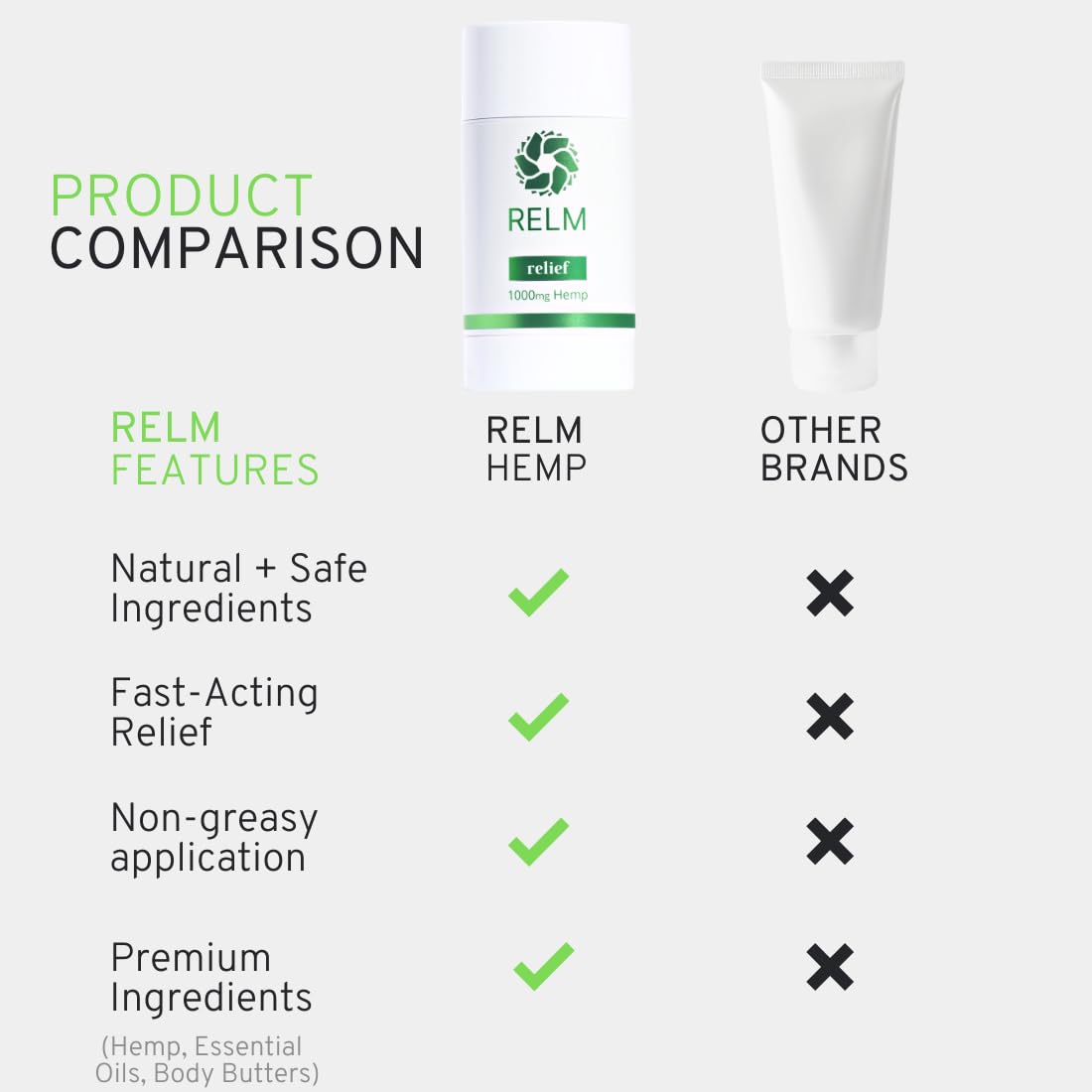Hemp Relief Stick - Hemp Oil, Menthol & Camphor, Fast-Acting Relief for Muscles, Joints and Nerves - 3 oz Relm WellnessBuy Supplements Australia