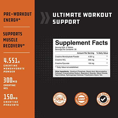 High Strength Tri Phase Creatine Pills - Muscle Mass Gainer and Muscle Recovery Creatine Natures CraftBuy Supplements Australia