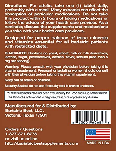 Bariatric Best Multivitamin Tablets – for Post-Bariatric Surgery, Gastric Bypass & Sleeve Bariatric Best SupplementsBuy Supplements Australia
