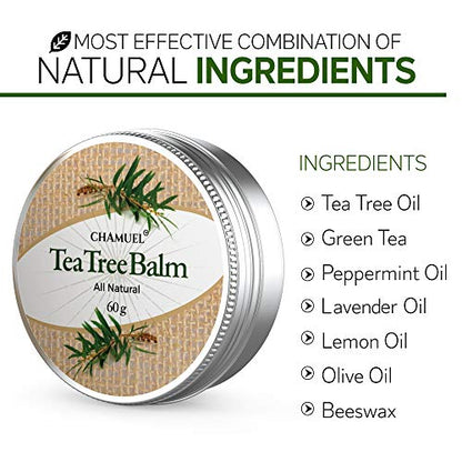 TEA TREE OIL BALM -100% All Natural | Great Cream for Soothing Irritations like Eczema ChamuelBuy Supplements Australia