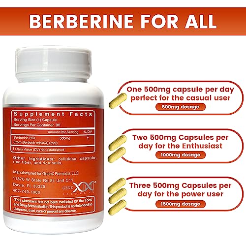 GENEX Berberine HCl 500mg (90 Capsules) | Powerful AMPK Activator, Supports Heart Genex FormulasBuy Supplements Australia