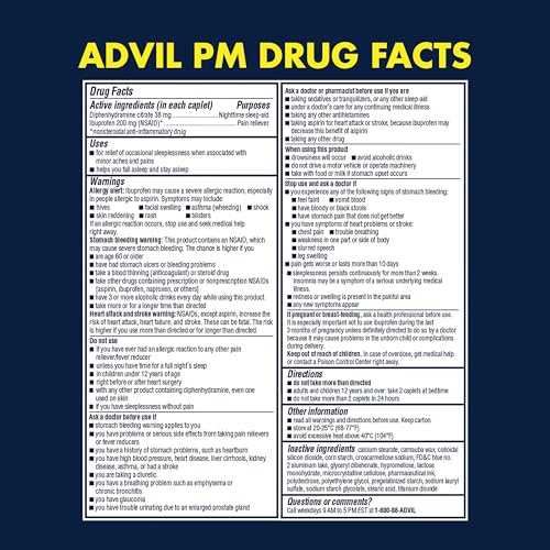 Advil Pain Reliever and Fever Reducer, Ibuprofen 200mg for Pain Relief - 300 Count, Advil PM Pain Reliever and Nighttime Sleep Aid, Ibuprofen for Pain Relief and Diphenhydramine Citrate - 2 Count AdvilBuy Supplements Australia