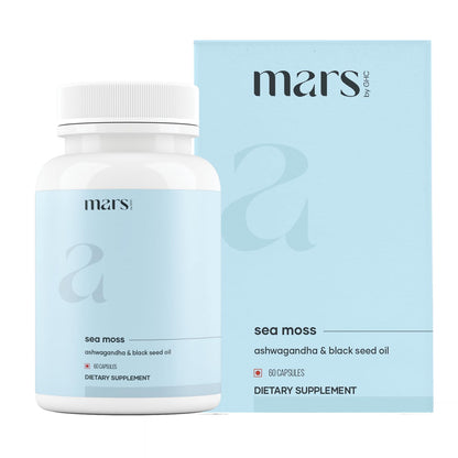 Mars Sea Moss Caps Surge Natural (60N) | Packed with 84 Essential Minerals | Powered with Black Seed Oil, Surgemax & Vitamin D3 | Overall Well-Being - Pack of 3 mars by GHCBuy Supplements Australia