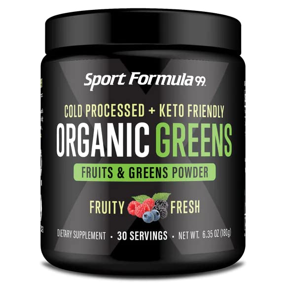 Sport Formula 99 Organic Greens Superfood Powder, Cold Pressed Vegan and Keto Powder, Non-GMO, Low Calorie Daily Green Juice Powder Sport Formula 99Buy Supplements Australia
