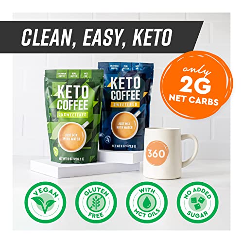 360 Nutrition Instant Keto Coffee with MCT Oil, Coconut Oil, Sweetened, Gluten Free 360 NutritionBuy Supplements Australia