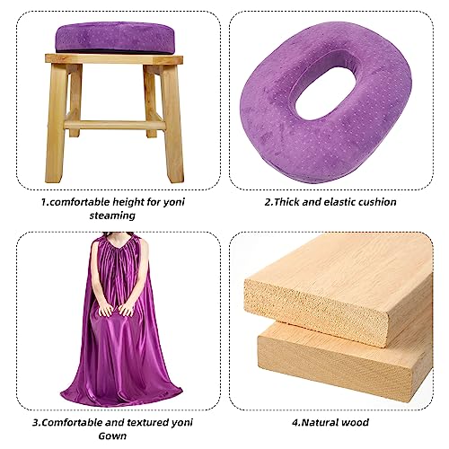 ElasignShopo Yoni Seat Kit, Wooden Vaginial Steaming Stool Chair Set with Gown for Feminine ElasignShopoBuy Supplements Australia