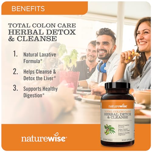 NatureWise Herbal Detox Cleanse Laxative Supplements | Natural Colon Cleanser Herb & Fiber Blend NatureWiseBuy Supplements Australia