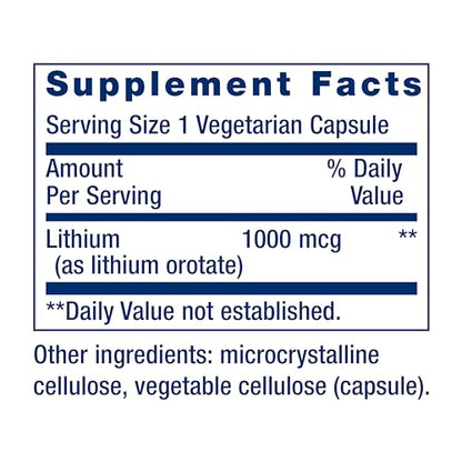 Life Extension Lithium 1000 mcg - for Brain Health, Anti-Aging & Longevity