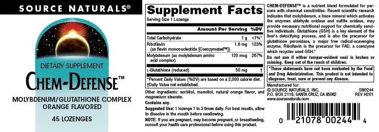 Source Naturals Chem-Defense - 45 Orange Lozenges Source NaturalsBuy Supplements Australia