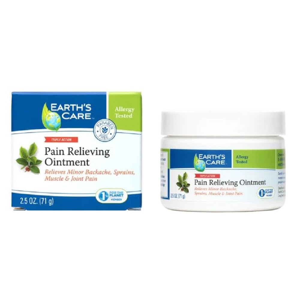 Earth's Care Pain Relieving Ointment - Triple Action Muscle and Joint Cream - Topical Analgesic 2.5 oz. (71 g) Earth's CareBuy Supplements Australia