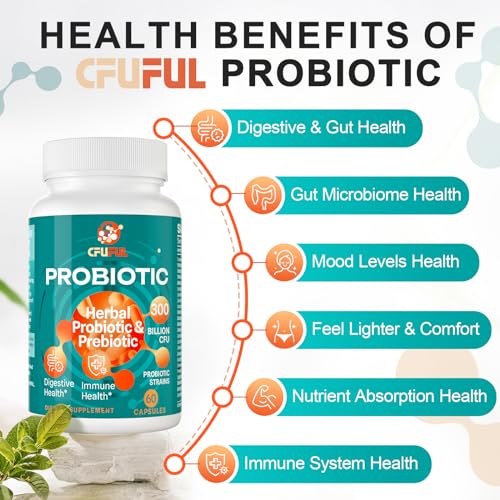 Probiotics for Women & Men - 300 Billion CFU & 24 Strains Probiotic with 15 Organic Herbs CfufulBuy Supplements Australia