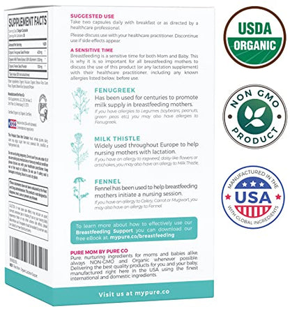 USDA Organic Lactation Supplement - Increase Milk Supply with Herbal Breastfeeding PURE COBuy Supplements Australia