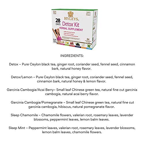 Hyleys Detox Tea for Cleanse - 28 Day Kit - 84 Tea Bags - Gift Gift For Mom For Mom HYLEYSBuy Supplements Australia