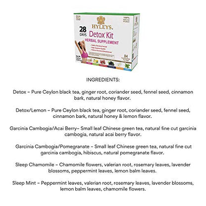 Hyleys Detox Tea for Cleanse and Weight Loss - 28 Day Kit - 84 Tea Bags (9 Pack) HYLEYSBuy Supplements Australia