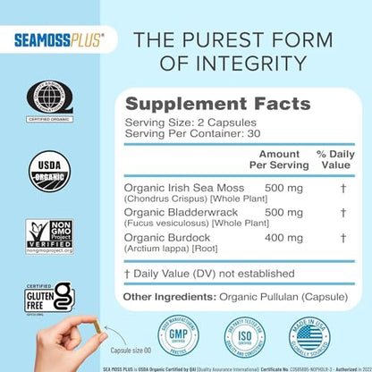 Power By Naturals Sea Moss Plus - USDA Certified Organic Wildcrafted Irish Power By NaturalsBuy Supplements Australia