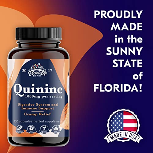 Leg Cramps Support Organic Pills - 1000 mg - Quinine Tablets for Cramp Defense FLORIDA HERBSBuy Supplements Australia