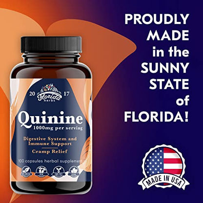 Leg Cramps Support Organic Pills - 1000 mg - Quinine Tablets for Cramp Defense FLORIDA HERBSBuy Supplements Australia