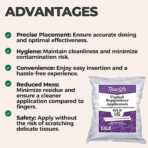 NewLife Naturals Disposable Plastic Vaginal Suppository Applicators - Fits Most Boric Acid Suppositories NewLife NaturalsBuy Supplements Australia