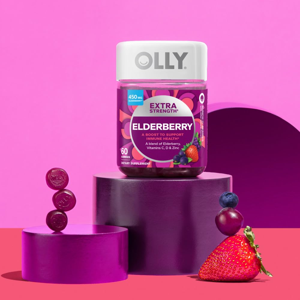 OLLY Extra Strength Elderberry Gummies, Immune Support, 450mg Elderberry, Vitamin C OLLYBuy Supplements Australia