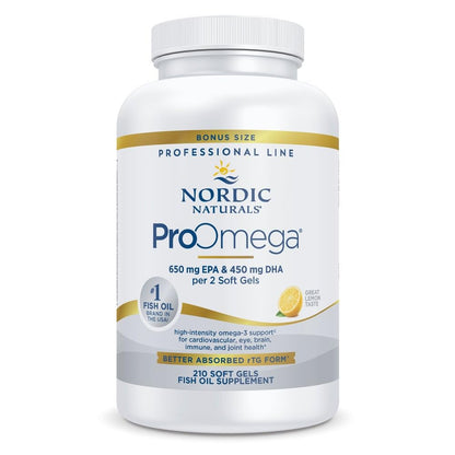Nordic Naturals ProOmega, Lemon Flavor - 210 Soft Gels - 1000 mg Omega-3 - High-Potency Fish Oil with EPA & DHA - Promotes Brain, Eye, Heart, & Immune Health - Non-GMO - 105 Servings Nordic NaturalsBuy Supplements Australia