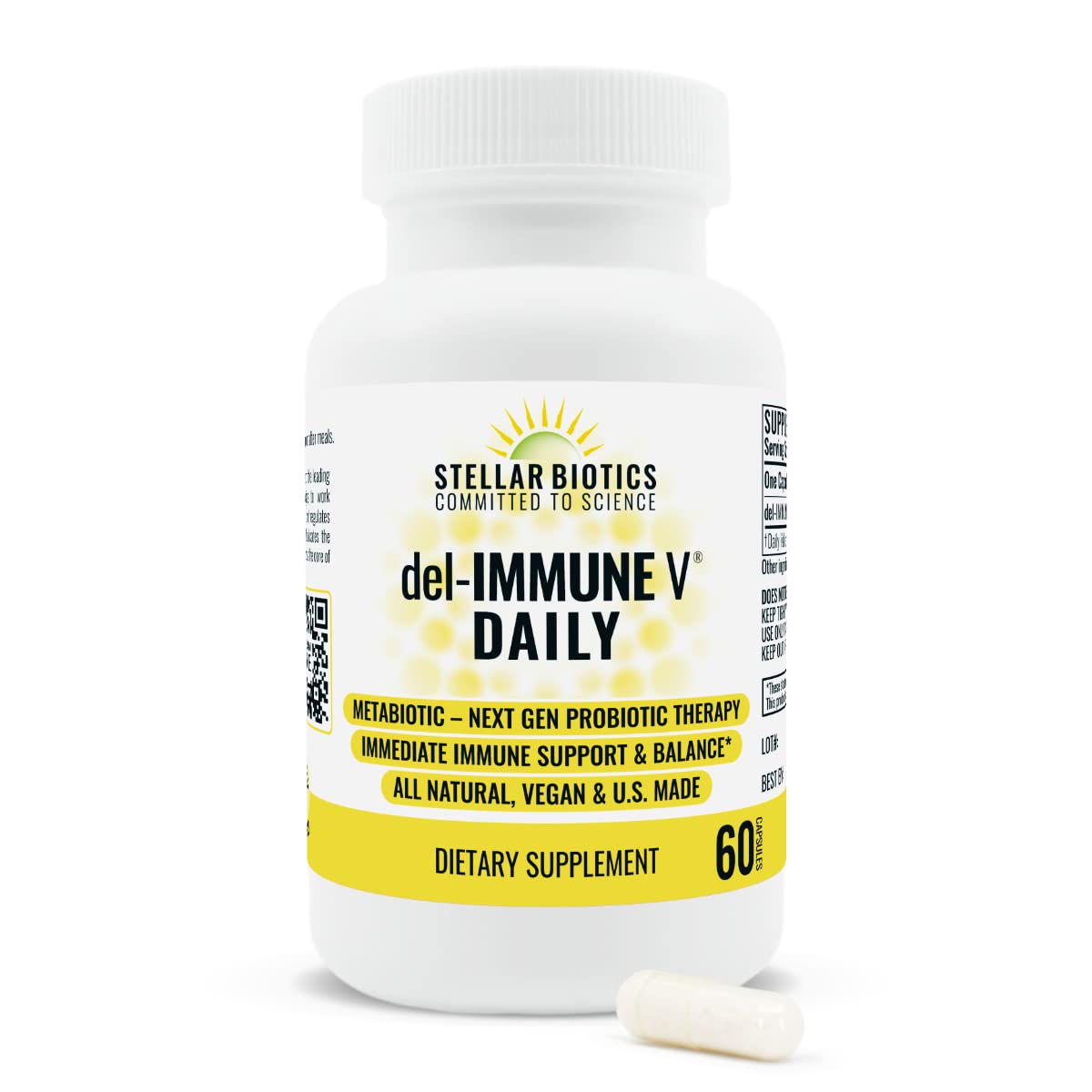 Del-Immune V Daily by Stellar Biotics, All-Natural Immune Support & Gut Health, Immediate Care, Metabiotic: NextGen Probiotic Therapy (60 Caps) Del-Immune VBuy Supplements Australia