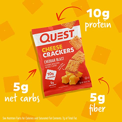 Quest Nutrition Cheese Crackers, Cheddar Blast, High Protein, Low Carb, Made with Real Cheese Quest NutritionBuy Supplements Australia