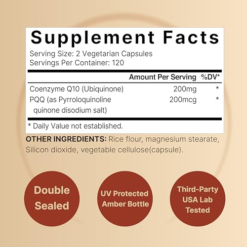 NatureBell CoQ10 (Ubiquinone) 200mg with PQQ, 240 Veggie Capsules | Stable High NatureBellBuy Supplements Australia