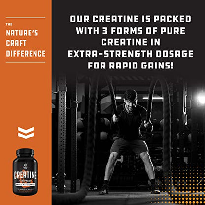 High Strength Tri Phase Creatine Pills - Muscle Mass Gainer and Muscle Recovery Creatine Natures CraftBuy Supplements Australia