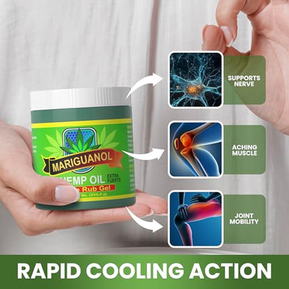 Mariguanol 9 Oz. Extra Strong Muscle Rub Gel with Hemp Oil, Menthol & Camphor – Cooling, Rapid-Absorbing Topical Gel for Active Lifestyles – Net Wt. 9 oz (255.4 g) [Pack of 2] MARIGUANOLBuy Supplements Australia
