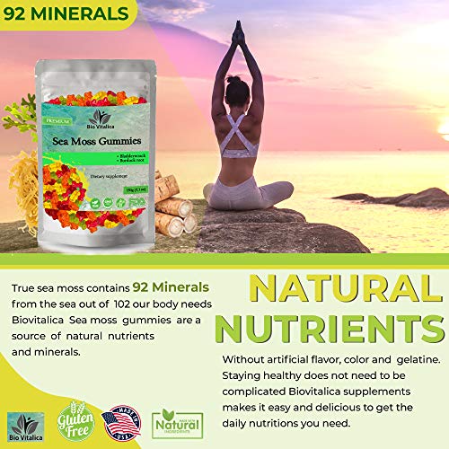 Sea Moss Gummies - Irish sea Moss raw Organic, Bladderwrack, Burdock Root BIO VITALICABuy Supplements Australia