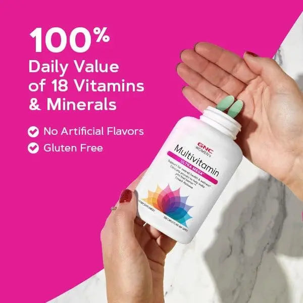 GNC Women’s Ultra Mega Multivitamin Caplets, Clinically Proven to Feel Better, Immune Support, Vitamin A, B, C, D GNCBuy Supplements Australia