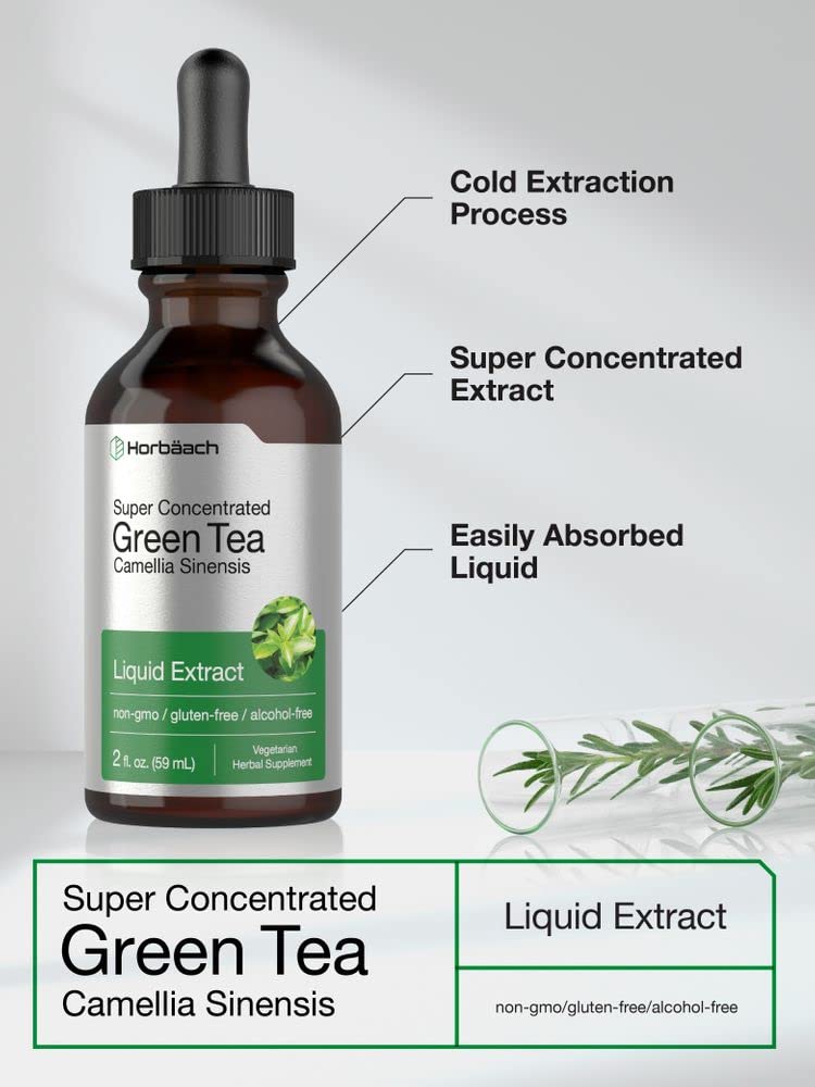 Green Tea Extract Liquid | 2 Fl Oz | Alcohol Free, Vegetarian Tincture | Super Concentrated HorbäachBuy Supplements Australia