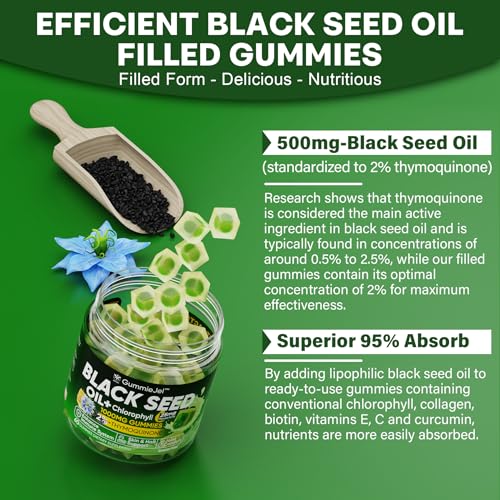Sugar Free Black Seed Oil Filled Gummies & Chlorophyll, with Hydrolyzed Collagen EnvyCureBuy Supplements Australia