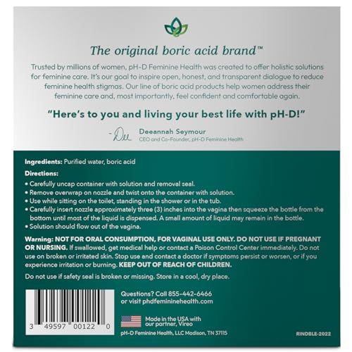 pH-D Feminine Health - Instant Odor Rinse with Boric Acid for Vaginal Odor - Vegan, Paraben-Free pH-D Feminine Health SupportBuy Supplements Australia