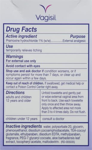 Vagisil Anti-Itch Medicated Feminine Intimate Wipes for Women, Maximum Strength, Gynecologist Tested VagisilBuy Supplements Australia