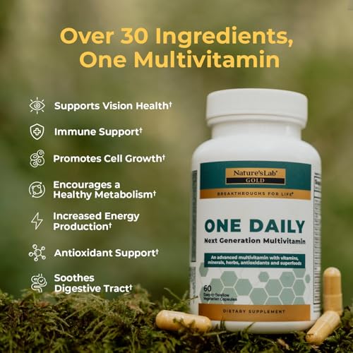 Nature's Lab Gold One Daily Multivitamin - Contains 19 Essential Vitamins & Minerals including Vitamin C, D3 & Zinc - 60 Capsules (2 Month Supply) Nature's LabBuy Supplements Australia