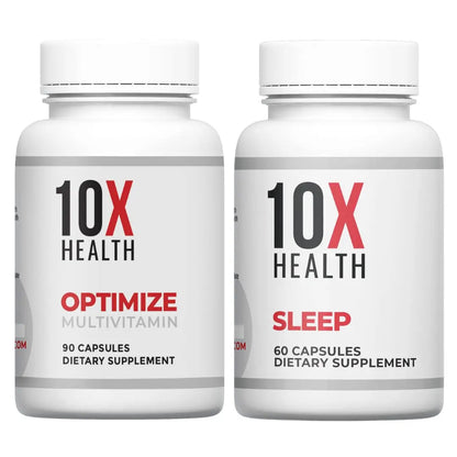 10X Health Optimize (Daily) & Sleep (PM) Bundle - Methylated Multivitamin Capsules + Magnesium, L Theanine & Melatonin 10X Health SystemBuy Supplements Australia