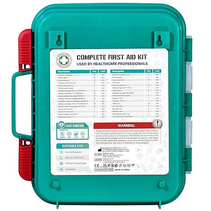General Medi 420 Pieces Professional First Aid Kit - HardCase First Aid Box - Contains General MediBuy Supplements Australia