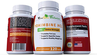 RaeSun Botanics Yohimbine HCL Bark Extract Extra Strength Supplement 5mg x 120ct RaeSun BotanicsBuy Supplements Australia