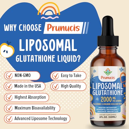 2000MG Liposomal Glutathione Liquid, 98% Absorption, Glutathione Liquid Supplement PrunucisBuy Supplements Australia