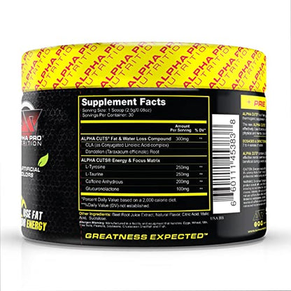 Alpha Pro Nutrition Alpha Cuts Fat Burner Thermogenic Men Women Pre Cardio Workout Alpha Pro NutritionBuy Supplements Australia