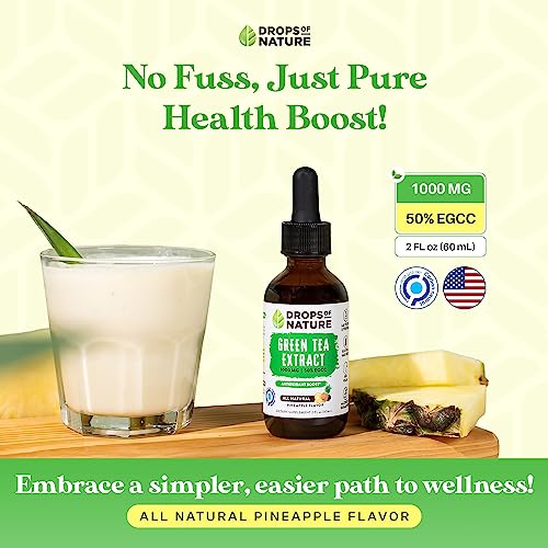 Green Tea Extract - 1000mg - 50% EGCG - Green Tea Liquid Drops, 4x more Powerful than Drops Of NatureBuy Supplements Australia